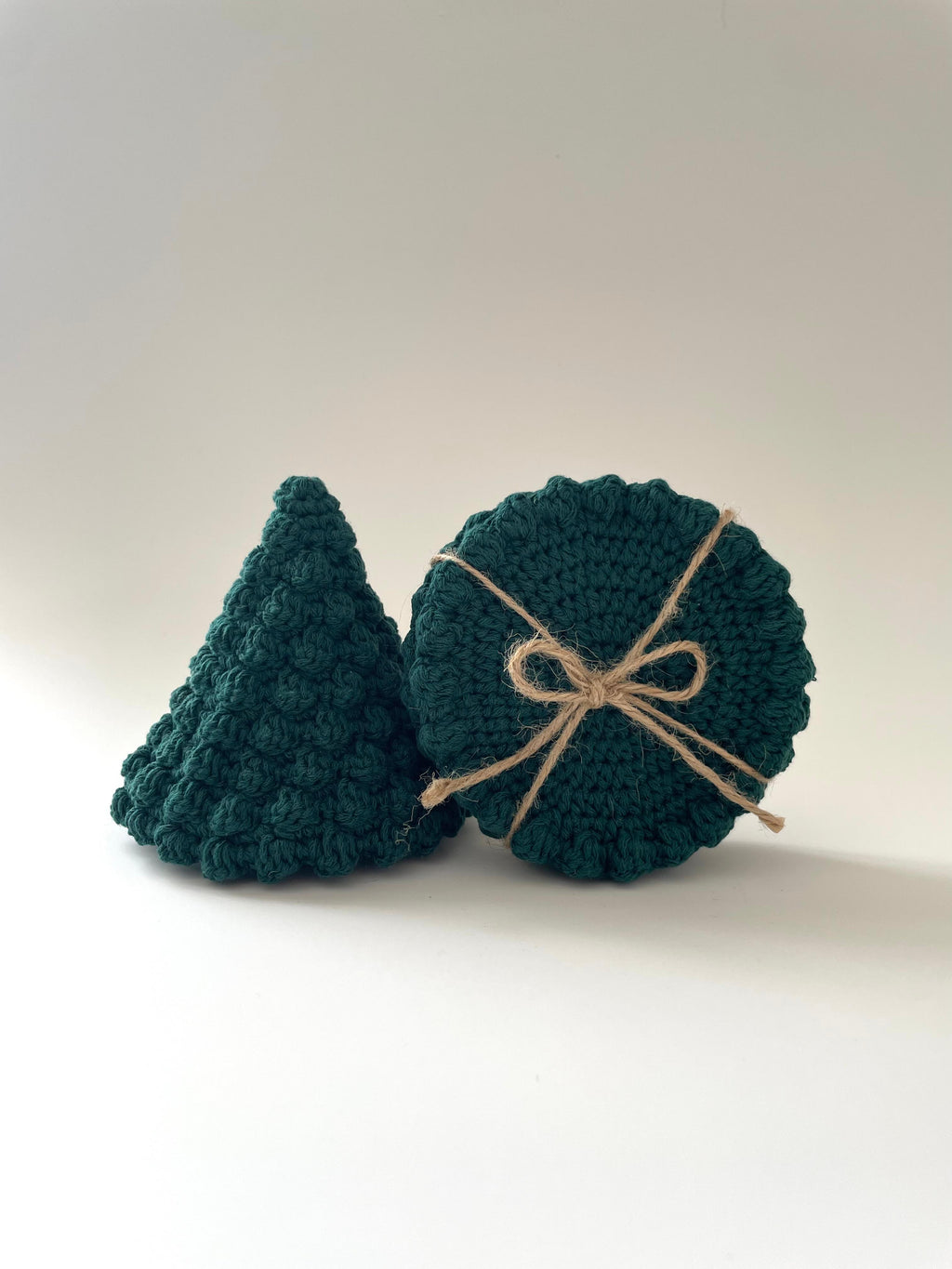 Holiday Tree Crochet Coasters (Set of 4)