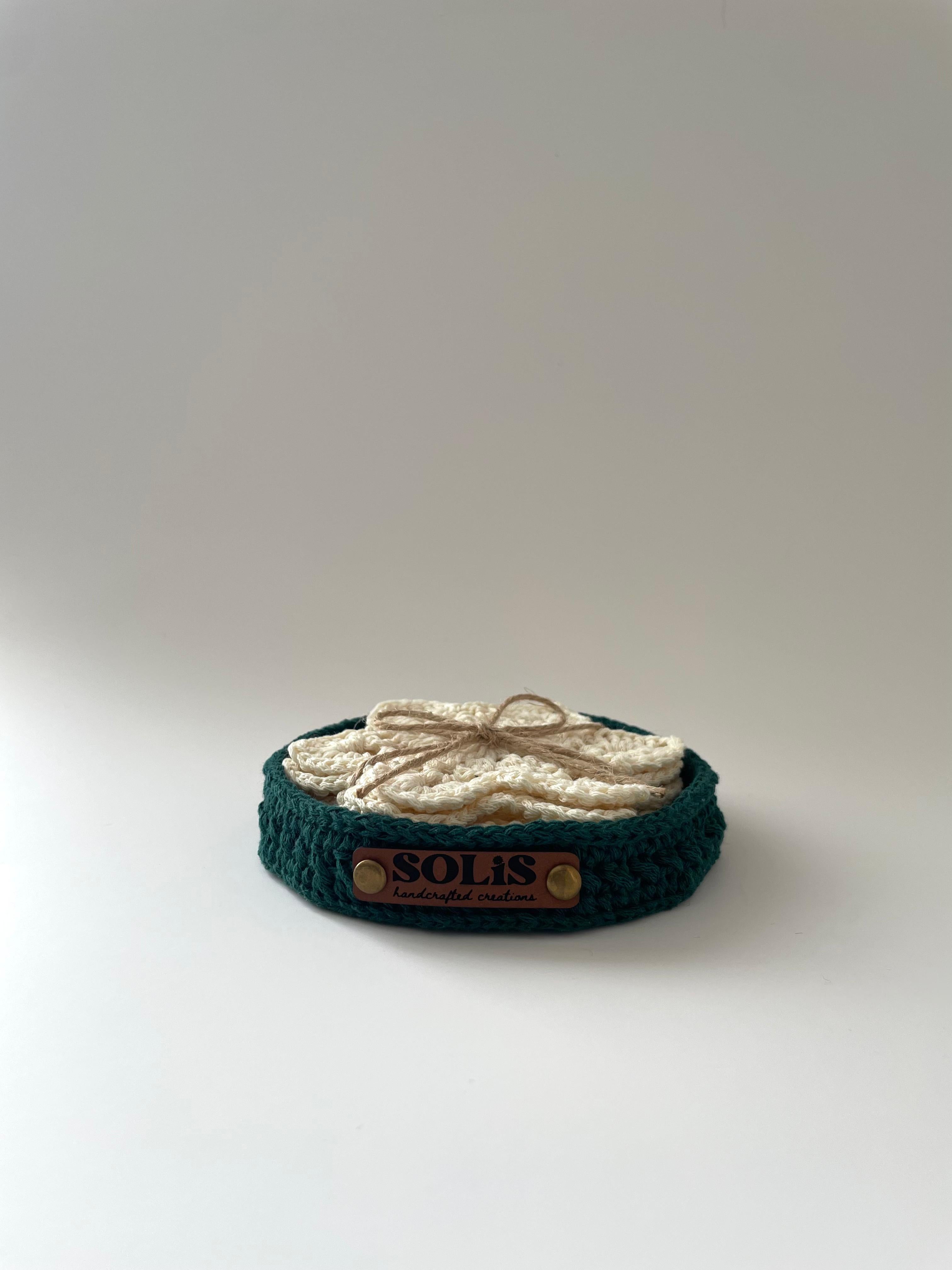 Snowflake Coaster & Basket (Set of 4)