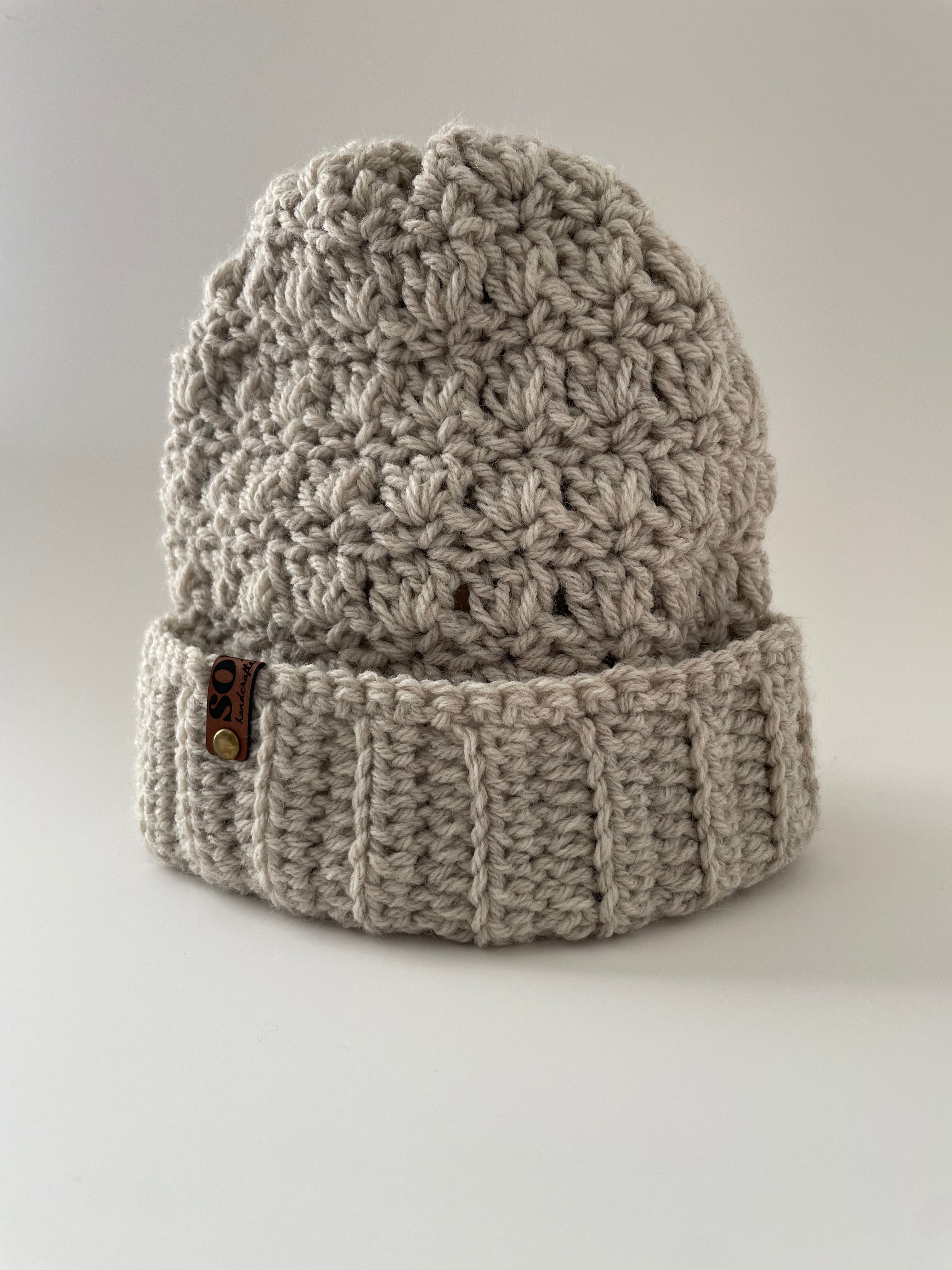 Wool Blend Crochet Beanie
